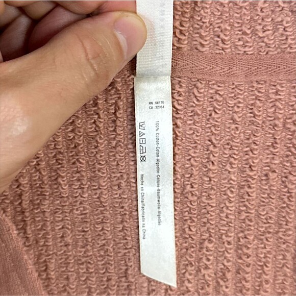 Free People Movement Dream Catcher Hoodie Coral Crochet Trim Boho Raw Hem Sz Med - Picture 8 of 8